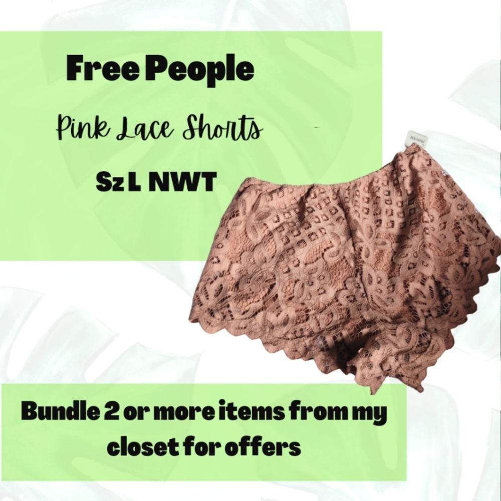 Dusty Rose Colored Lace Free People Shorts NWT